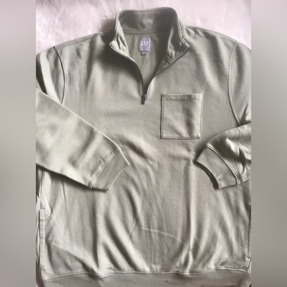 GAP Sage Green Half-Zip Pullover Sweatshirt